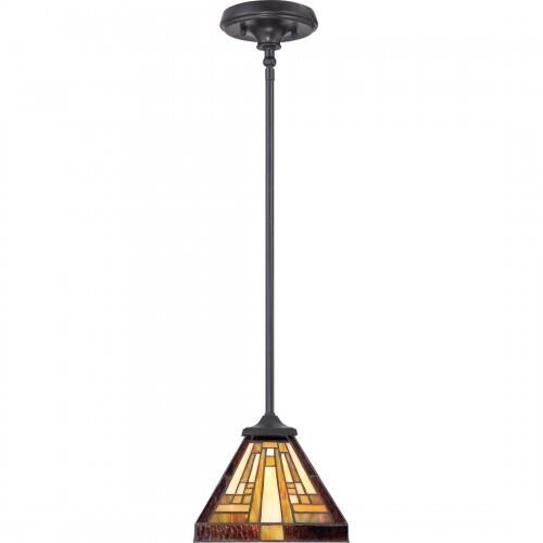 Quoizel TFST1508VB Stephen Tiffany mini pendant 8"sq vintage bronze Mini Pendant