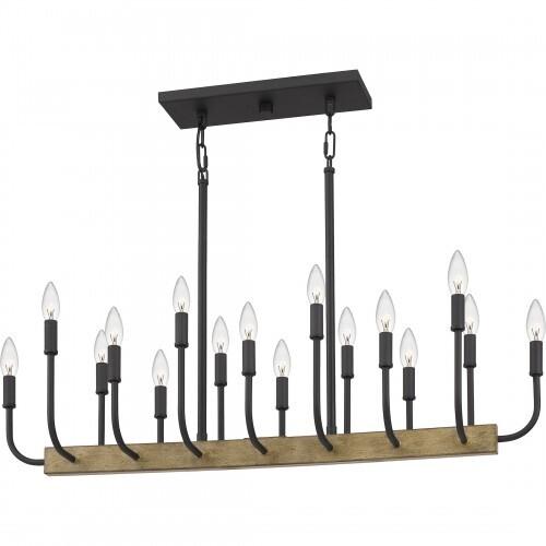 Quoizel COD139MBK Coda Linear chandelier 16 light earth black Island Light