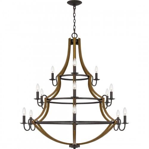 Quoizel SHR5015RK Shire Chandelier 15 lights rustic black Chandelier