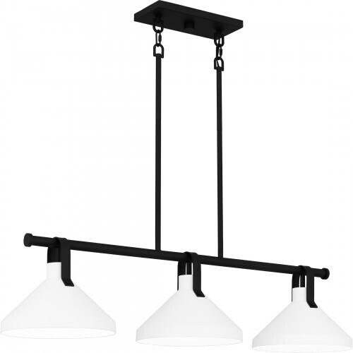 Quoizel BIK338MBK Brink Linear chandelier 3 lights matte black Island Light