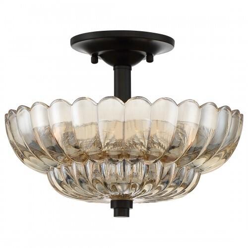 Quoizel WHP1712MC Whitecap Semi flush 3 lights mottled cocoa Semi-Flush Mount