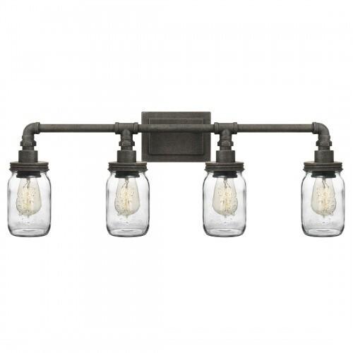 Quoizel SQR8604RK Squire Bath fixture 4 light rustic black Bath Light
