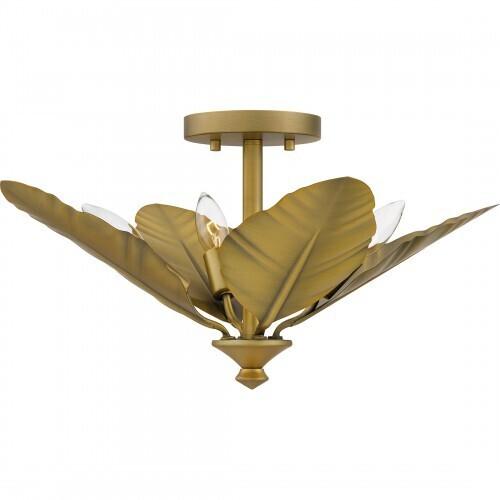 Quoizel BAY1718AB Bayley Semi flush 4 lights aged brass Semi-Flush Mount