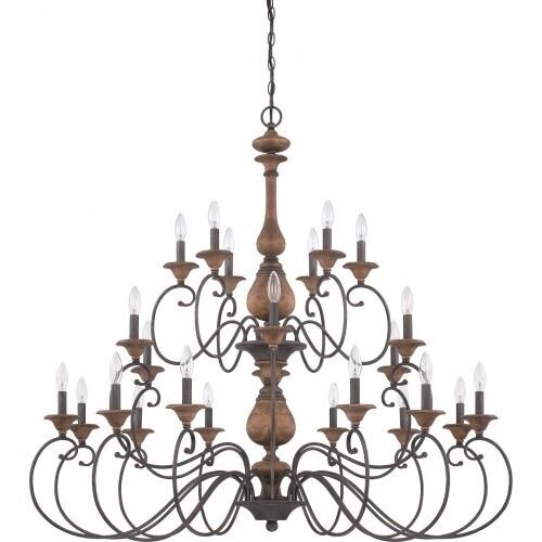 Quoizel ABN5024RK Auburn Chandelier 24-light rustic black Chandelier