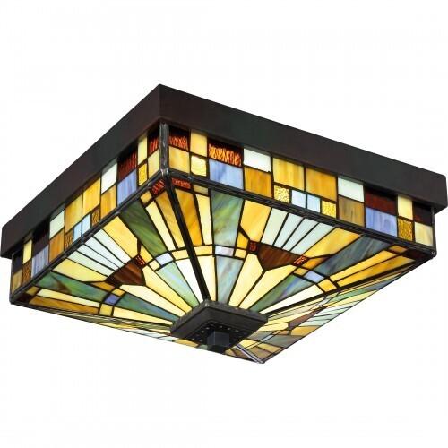 Quoizel TFIK1614VA Inglenook Flush mount tiffany 14" Flush Mount
