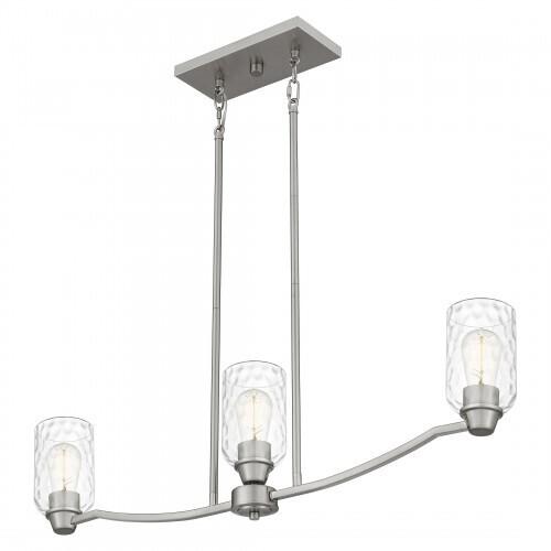 Quoizel ACA335BN Acacia Linear chandelier 3 lights brushed nicke Island Light