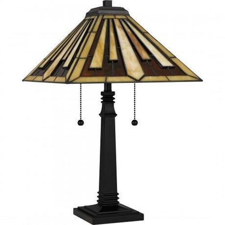 Quoizel TF5621MBK Tiffany Table lamp tiffany 2 lights matte black Table Lamp