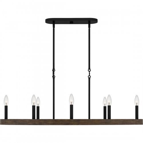 Quoizel HDR842MBK Hendrix Linear chandelier 9 lights matte black Island Light
