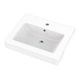 Gerber G0012822 White Wicker Park Single Hole Semi-recessed Bathroom Sink