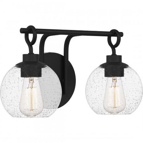 Quoizel WTN8616MBK Winston Vanity, 2-Light 200 Total Watts, Matte Black