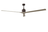 Matthews Fan NKXL-TB-GA-90 Nan XL 6-speed ceiling fan in Matte White finish with 90” solid gray ash tone wood blades