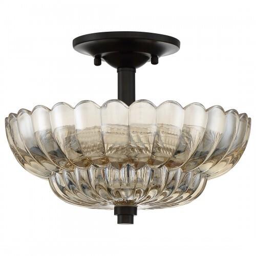 Quoizel WHP1712MC Whitecap Semi flush 3 lights mottled cocoa Semi-Flush Mount
