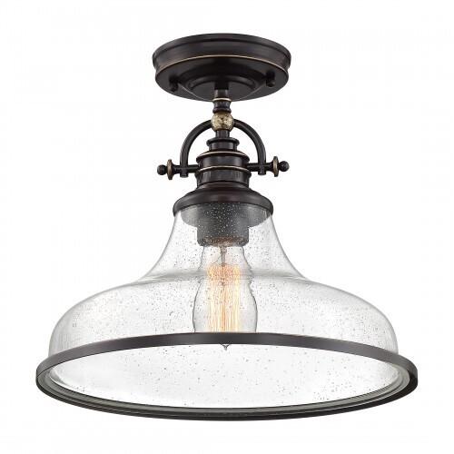 Quoizel GRTS1714PN Grant Semiflush mount 1 light palladian bronze Semi-Flush Mount