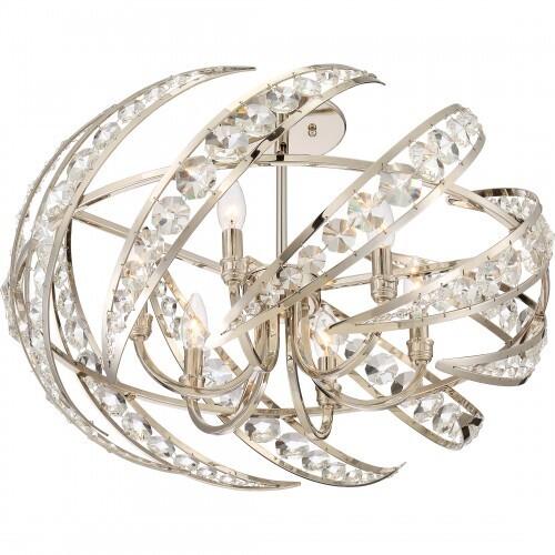 Quoizel PCCN1724PK Crescent Semi flush mount 6 lights polished nicke Semi-Flush Mount