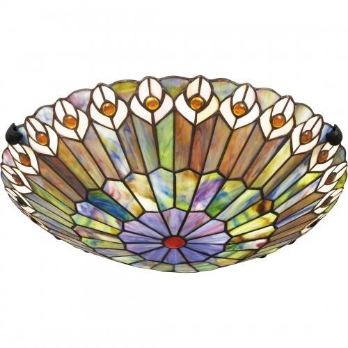 Quoizel TF1716VB Watkins Flush mount tiffany 2 light vintage bron Flush Mount