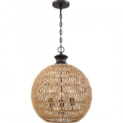 Quoizel QF4034PN Casablanca Pendant 3 light palladian bronze Pendant