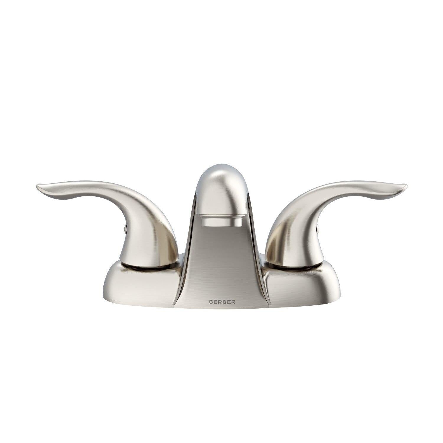 Gerber G0043010BN Brushed Nickel Viper Two Handle Centerset Lavatory Faucet W/ 50/50 ...
