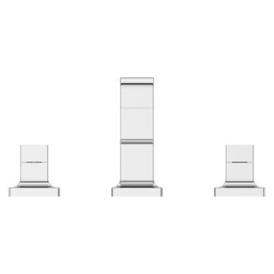 Polished Chrome 2-handle 8 Widespread Ribbon Spout Bath Faucet LG49-VRV1C