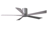 Matthews Fan IR5HLK-BN-BW-60 IR5HLK five-blade flush mount paddle fan in Brushed Nickel finish with 60” solid barn wood tone blades and integrated LED light kit.