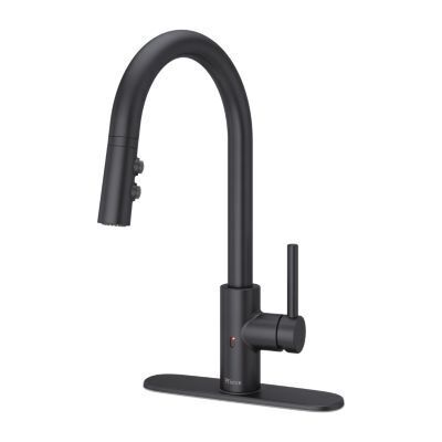 Black Stellen Pull-down Kitchen Faucet With React Touch-free TECHNO... LG529-ESAB