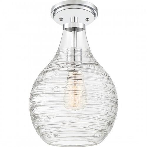 Quoizel QSF4019C Genie Semiflush mount 1 light polished chrome Semi-Flush Mount