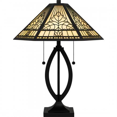 Quoizel TF6151MBK Tiffany Table lamp tiffany 2 lights matte black Table Lamp