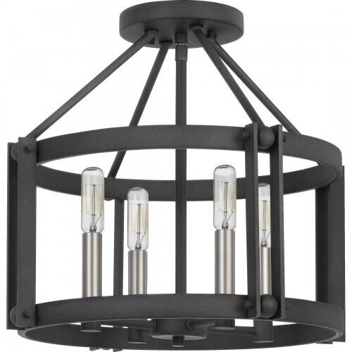Quoizel VC1716MB Victor Semi-flush mount 4 light mottled black Semi-Flush Mount