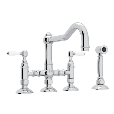 ROHL A1458LPWSAPC-2 Acqui® Bridge Kitchen Faucet With Side Spray