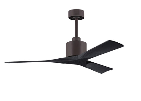 Matthews Fan NK-TB-BK-52 Nan 6-speed ceiling fan in Textured Bronze finish with 52” solid matte black wood blades