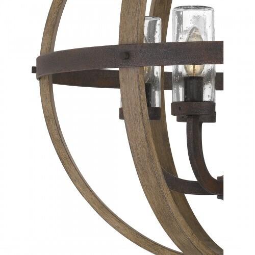 Quoizel FSN3525RK Fusion Outdoor pendant 6 light rustic black Pendant
