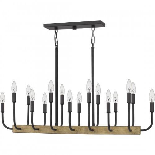 Quoizel COD139MBK Coda Linear chandelier 16 light earth black Island Light