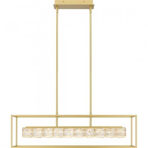 Quoizel PCDZ136SGD Dazzle Linear chandelier led light soft gold Island Light