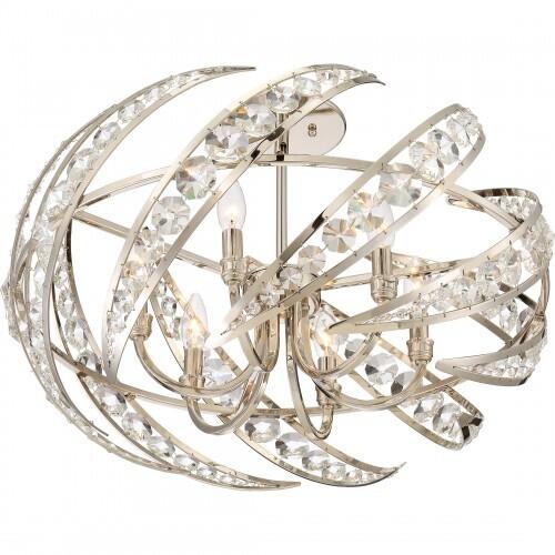 Quoizel PCCN2824PK Crescent Pendant polishednickel 6lts Pendant