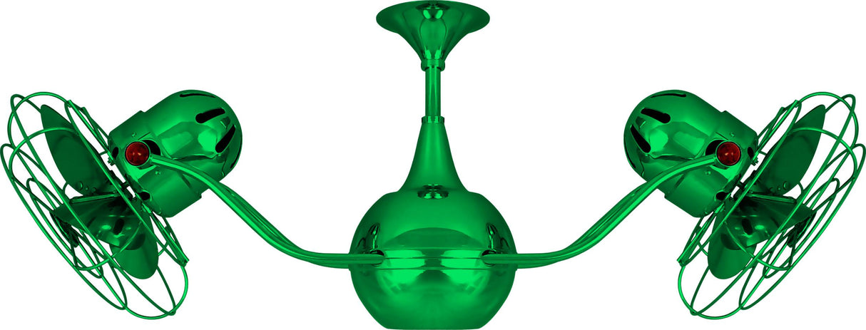 Matthews Fan VB-GREEN-MTL Vent-Bettina 360° dual headed rotational ceiling fan in Esmeralda (Green) finish with metal blades.