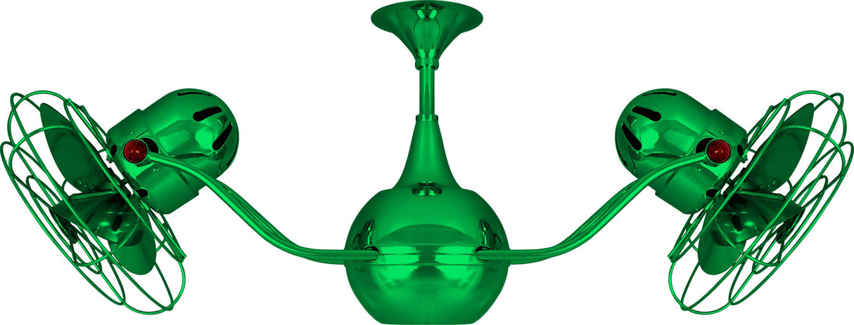 Matthews Fan VB-GREEN-MTL Vent-Bettina 360° dual headed rotational ceiling fan in Esmeralda (Green) finish with metal blades.