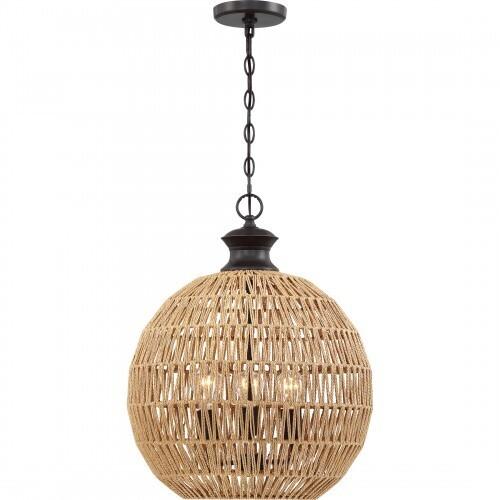 Quoizel QF4034PN Casablanca Pendant 3 light palladian bronze Pendant