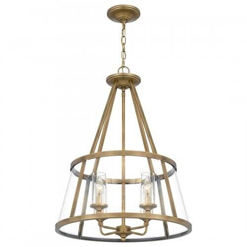 Quoizel BAW1820WS Barlow Pendant 4 light weathered brass Pendant