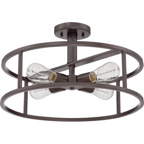Quoizel NHR1718WT New Harbor Semi flush 4 light wstrn brnz Semi-Flush Mount