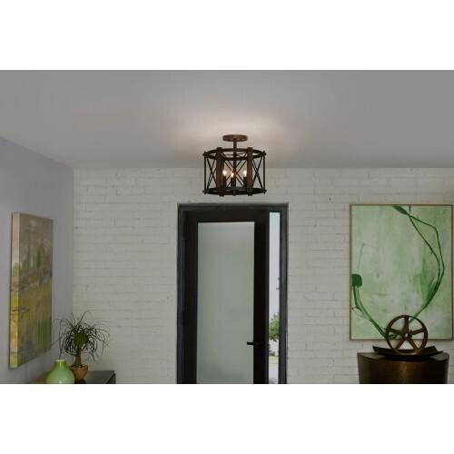 Quoizel BRO1715MK Baron Semi flush marcado black Semi-Flush Mount