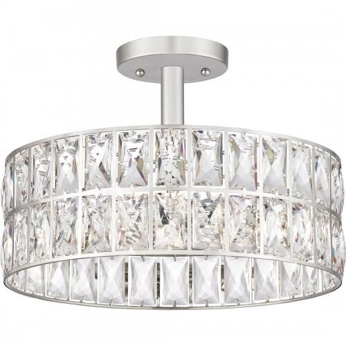 Quoizel QF4046PK Coffman Semi-flush mount 3 light polished nickel Semi-Flush Mount