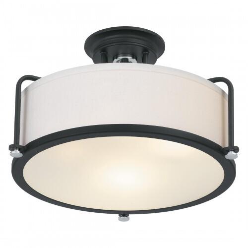 Quoizel QF1715EK Rigel Semi-flush mount 3 light earth black Semi-Flush Mount