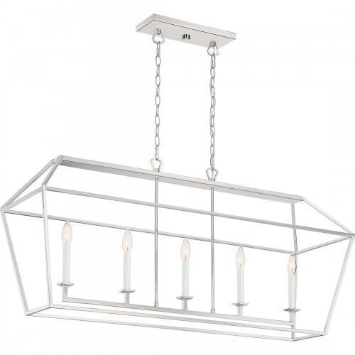 Quoizel AVY542PK Aviary Island 5 light polished nickel Island Light
