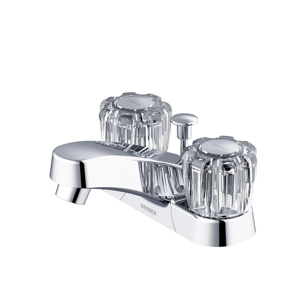 Gerber G0043192W Chrome Maxwell Se Two Handle Centerset Lavatory Faucet W/ ACRYLI...