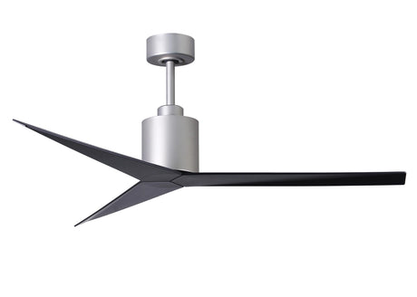 Matthews Fan EK-BN-BK Eliza 3-blade paddle fan in Brushed Nickel finish with matte black all-weather ABS blades. Optimized for wet locations.