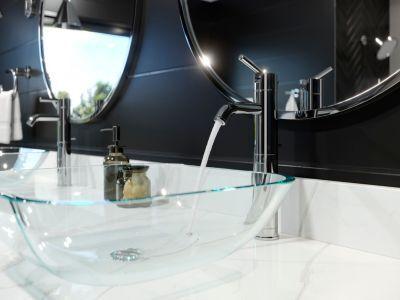 Pfister Polished Chrome Contempra Single Handle Vessel Faucet LG40-NC00