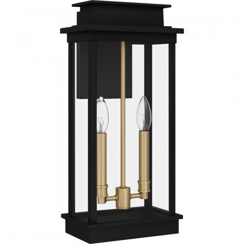 Quoizel NOE8409MBK Noelle Outdoor wall 2 lights matte black. Outdoor Lantern