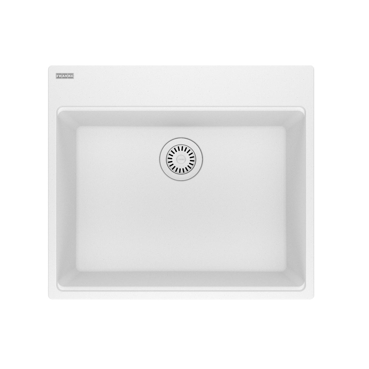 FRANKE MAG61023L-PWT Maris Dual Mount 25-in x 22-in Granite Dual Mount Single Bowl Laundry Sink in Polar White In Polar White