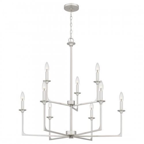 Quoizel PRC5232BN Prescott Chandelier 9 lights brushed nickel Chandelier