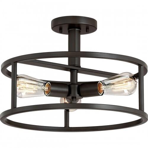 Quoizel NHR1715WT New Harbor Semi flush wstrn brnz 3lts Semi-Flush Mount