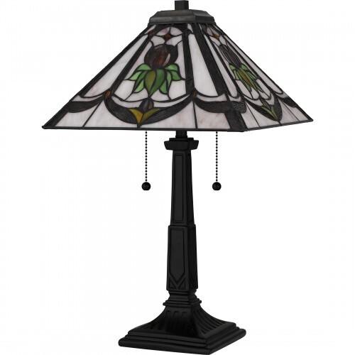 Quoizel TF16137MBK Tiffany Table lamp tiffany 2 lights matte black Table Lamp